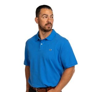 Vineyard Vines Men’s  Vibrant Tide Blue Stretch Pique Polo Shirt     XXL     NWT